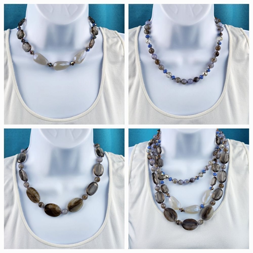 💜NWOT Premier "English Rose" Versatile Multi Strand Statement Necklace - Picture 10 of 11